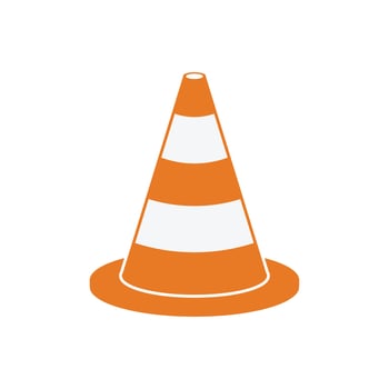 Traffic cone icon template black color editable. vector