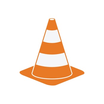 Traffic cone icon template black color editable. vector