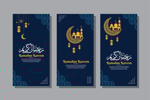 ramadan kareem social media post template vector