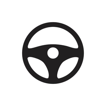 Steering wheel icon template black color editable. Steering wheel icon symbol Flat vector illustration for graphic and web design.
