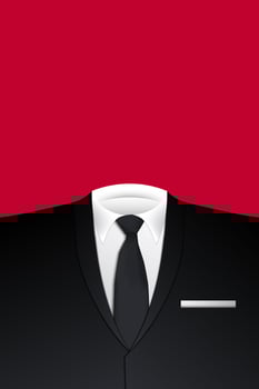 Vector Graphic of Black Suit on Red Background.