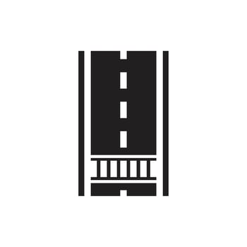 Road icon template black color editable. vector