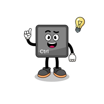 keyboard control button cartoon with get an idea pose vector
