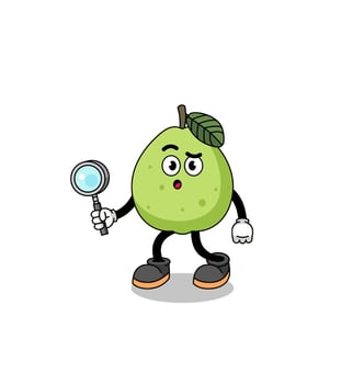 Mascot of guava searching vector