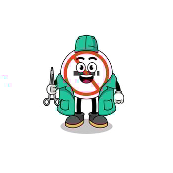Illustration of no smoking sign mascot as a surgeon vector