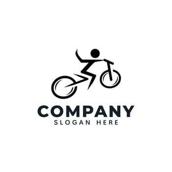 Bike symbol logo design, stylish event season racer. Cyclist, vector. vector