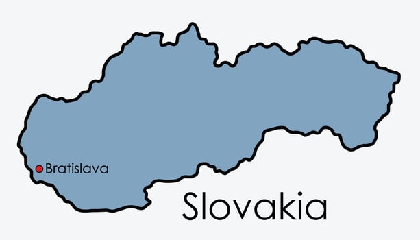 Slovakia map freehand drawing on white background. vector