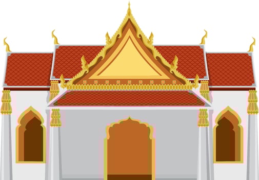 Thai temple with golden roof vector