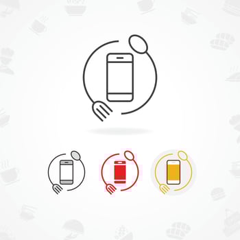 Food mobile app icon design vector
