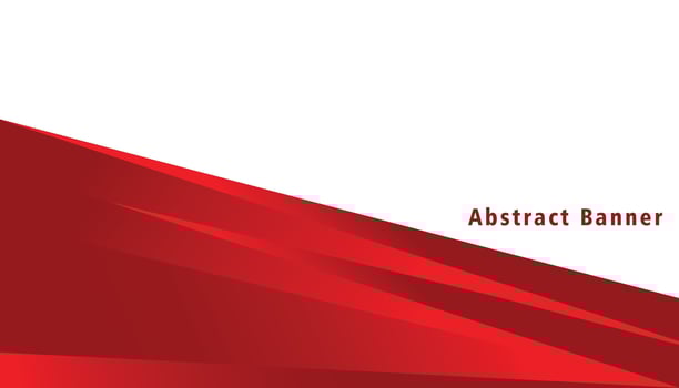 Elegant paper cut red wave banner background. Design template vector