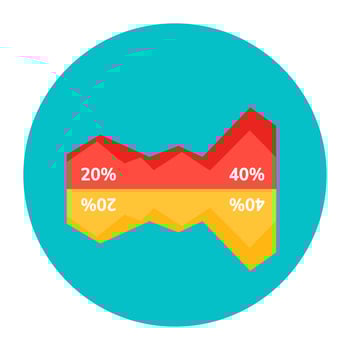 An icon design of percentage chart, business analysis vector