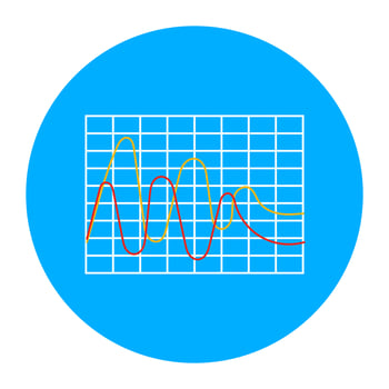 Flat vector design of polyline graph icon