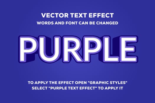 purple vector text effect fully editable