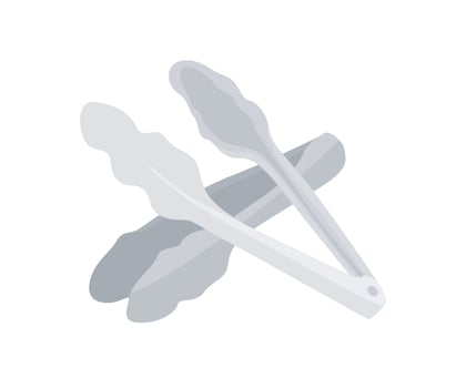 Isometric style illustration of a food tongs vector