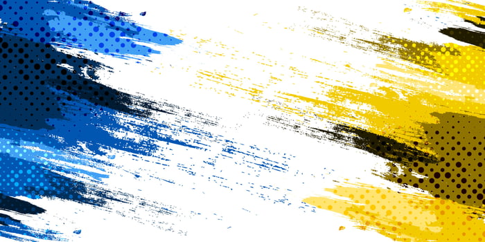Ukraine Flag with Brush Concept. Flag of Ukraine in Grunge Style. Hand Painted Brush Flag of Ukraine Country vector