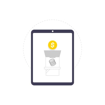 money mining vector illustration concept with smartphone