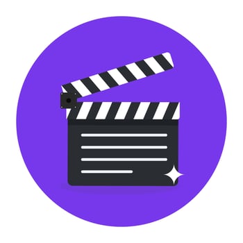 An icon of clapperboard, action concept style vector