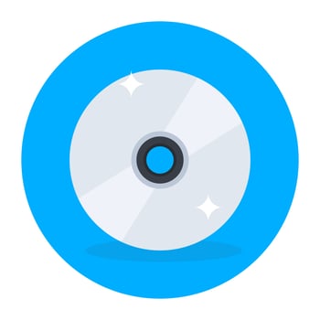 Icon design of compact disc in trendy flat style vector