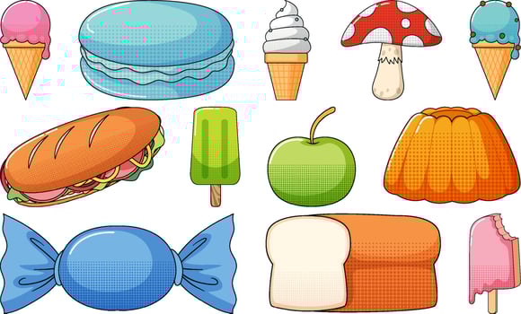 Set of vintage style cartoon on white background vector