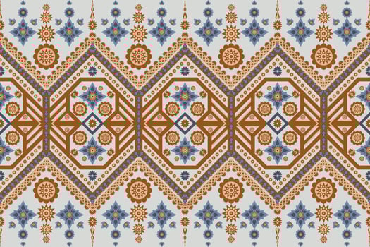 Traditional oriental ethnic geometric pattern design for background carpet wallpaper clothing wrap batik fabric vector illustration embroidery style.