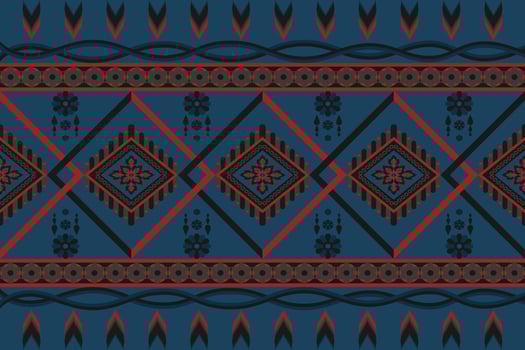 Fabric pattern design from geometric shapes to flowers and alternating lines. vector