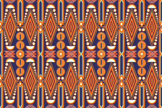National Ornament Geometric Pattern With Rhombuses, Squares, Triangles, Grids, Tribal Patterns, Orange and Gray Colors. Abstract Background Texture. Vintage Style. vector