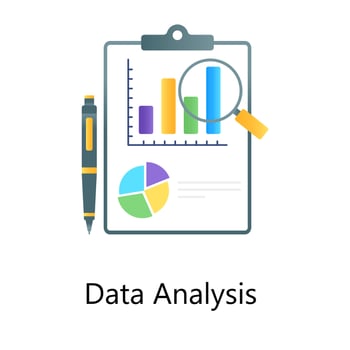 An editable flat gradient vector of data analysis