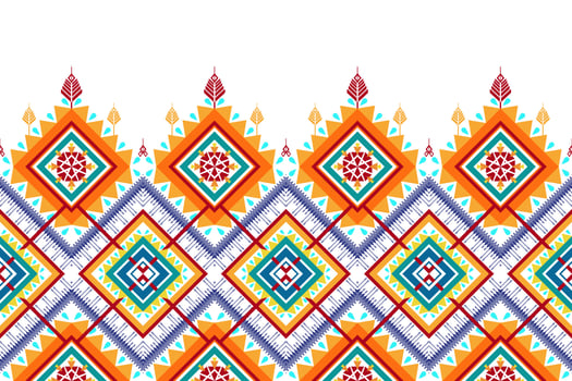 Geometric abstract ethnic seamless pattern design. Aztec fabric carpet mandala ornament chevron textile decoration wallpaper. Tribal turkey African Indian traditional embroidery vector