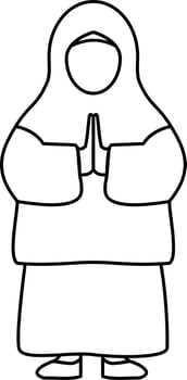 Line art muslim character, for eid or ramadan vector