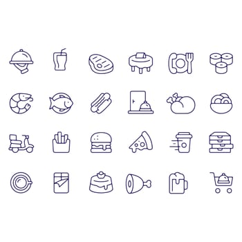 Restaurant line icons vector design