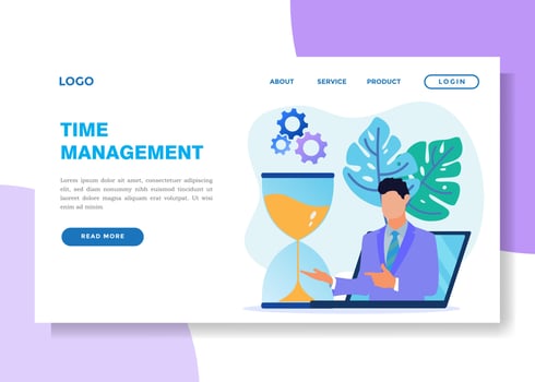 Illustration vector graphic cartoon character of time management