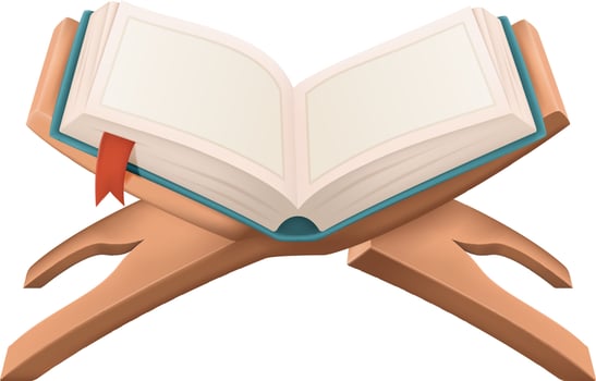 Holy Book The Noble Al Quran Kareem Open Vector 3D Illustration