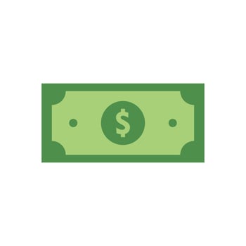 Dollar currency banknote icon, stock vector illustration. Payment method symbol. Quality design elements. Classic style. Vector
