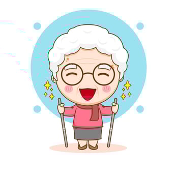 cute grand mother cartoon character vector