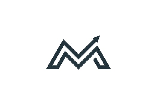 Modern Letter M Arrow Logo Design Vector Template