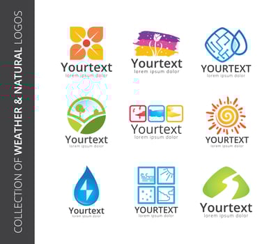 Set of Weather and environment logo design vector