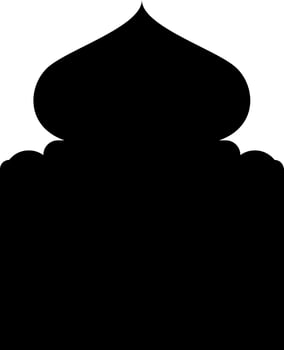 Mosque door silhouette for ramadan decoration vector