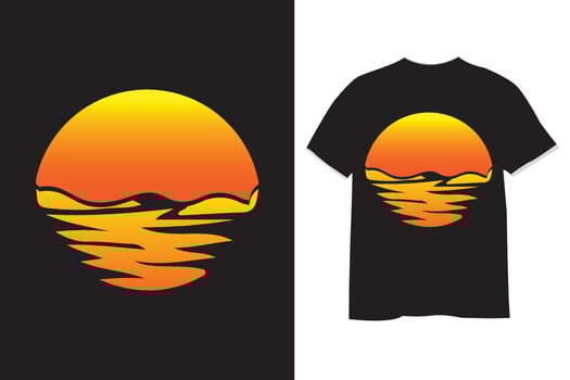 retro sunset vintage t shirt design vector