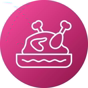 Roasted Chicken Icon Style vector