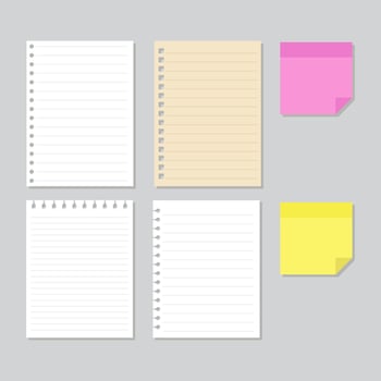 Collection of paper cartoon vector design. Pack of paper concept design. 3d style paper vector. Empty page paper design.