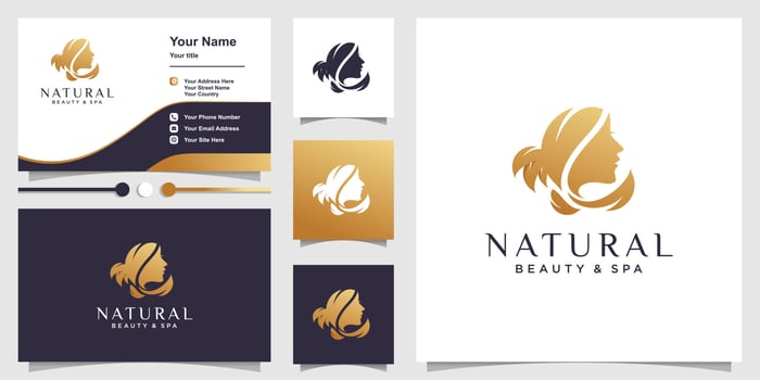 Woman logo with modern and unique concept Premium Vector