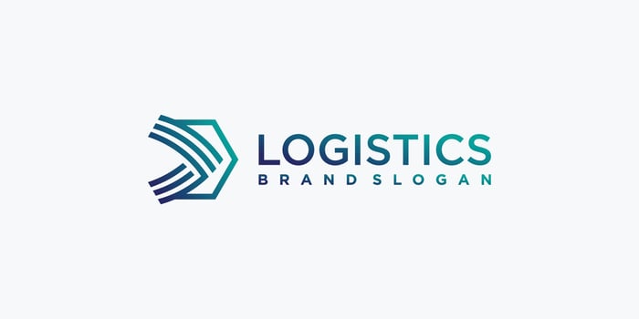 Logistics logo with creative line art concept, transport, send, fast, Premium Vector