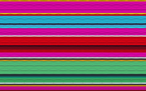Mexican Blanket stripes vector pattern. Background for Cinco de Mayo party decor or ethnic Mexico fabric pattern with colorful stripes. Serape zig zag design vibrant color template vector illustration