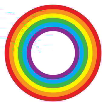 LGBT rainbow color in donut shape for template, banner and background. vector