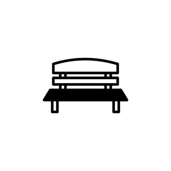 Bench Solid Line Icon Vector Illustration Logo Template. Suitable For Many Purposes.