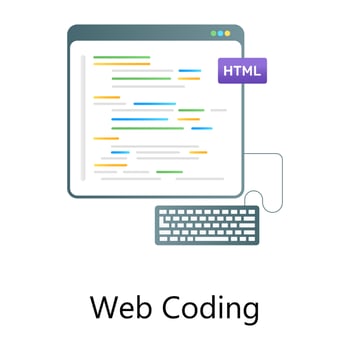 Editable modern design of web coding concept icon vector