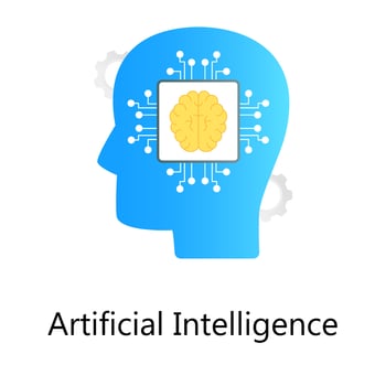 Brain electronic circuit, flat gradient vector of artificial intelligence
