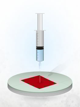 Vaccination of Wyoming, injection of a syringe into a map of Wyoming. vector