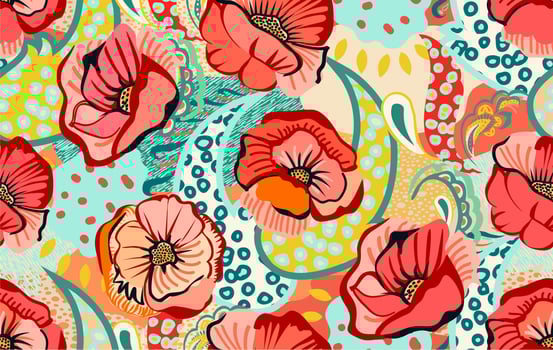 creative floral pattern in hand drawn style for fashion and decoration vector