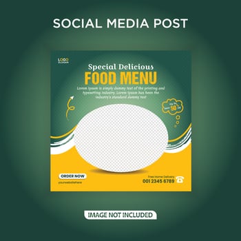 Special Delicious food menu banner social media post vector